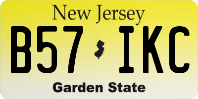 NJ license plate B57IKC