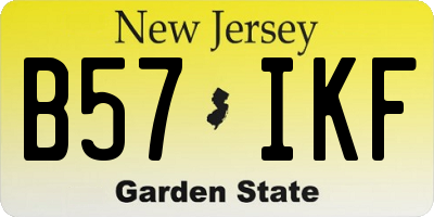 NJ license plate B57IKF