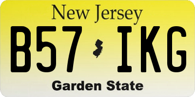 NJ license plate B57IKG