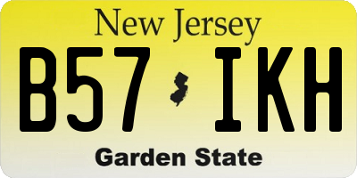 NJ license plate B57IKH