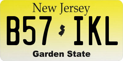 NJ license plate B57IKL