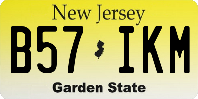 NJ license plate B57IKM