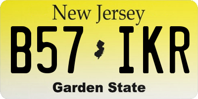 NJ license plate B57IKR