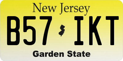 NJ license plate B57IKT