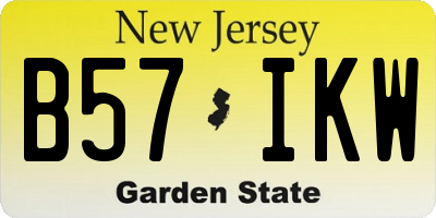 NJ license plate B57IKW