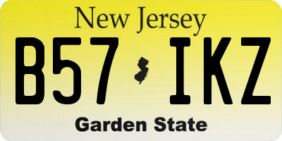 NJ license plate B57IKZ