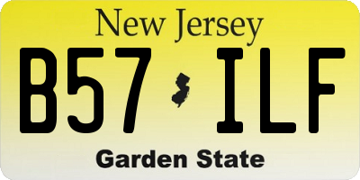 NJ license plate B57ILF