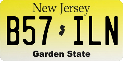 NJ license plate B57ILN
