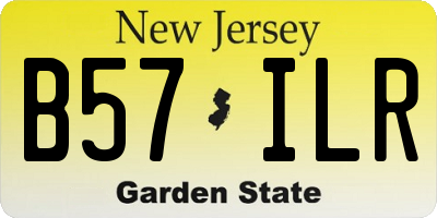 NJ license plate B57ILR