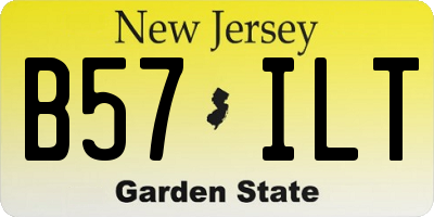 NJ license plate B57ILT