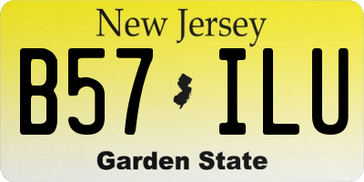 NJ license plate B57ILU
