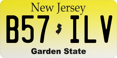 NJ license plate B57ILV