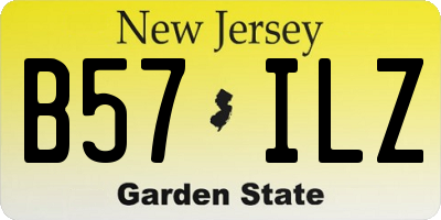 NJ license plate B57ILZ
