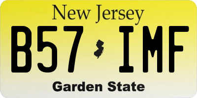 NJ license plate B57IMF