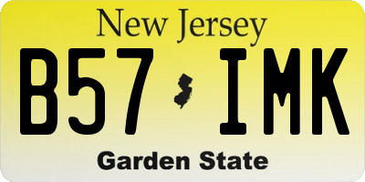 NJ license plate B57IMK