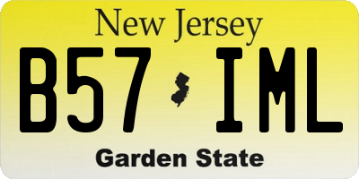 NJ license plate B57IML