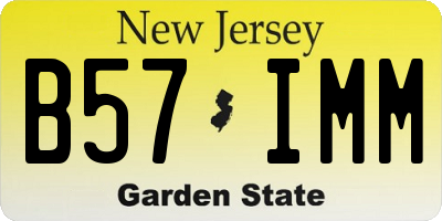 NJ license plate B57IMM