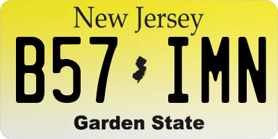 NJ license plate B57IMN