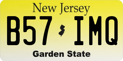 NJ license plate B57IMQ