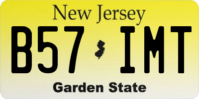 NJ license plate B57IMT