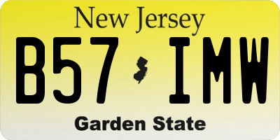 NJ license plate B57IMW
