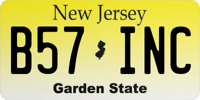 NJ license plate B57INC