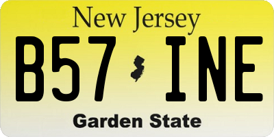 NJ license plate B57INE