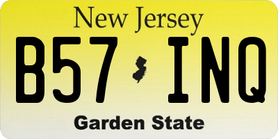 NJ license plate B57INQ