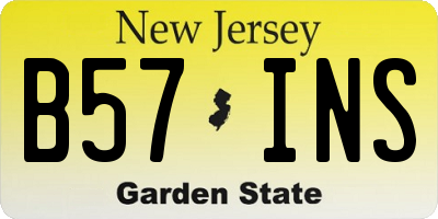 NJ license plate B57INS