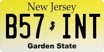 NJ license plate B57INT