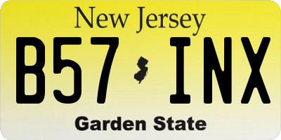 NJ license plate B57INX