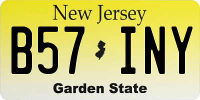 NJ license plate B57INY