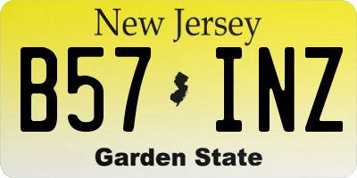 NJ license plate B57INZ