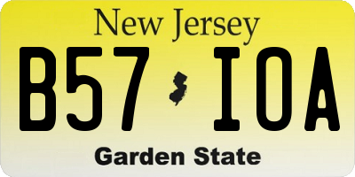 NJ license plate B57IOA