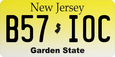NJ license plate B57IOC