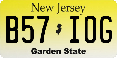 NJ license plate B57IOG