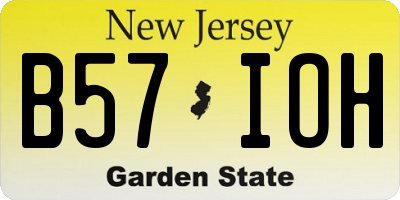 NJ license plate B57IOH