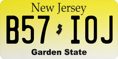 NJ license plate B57IOJ