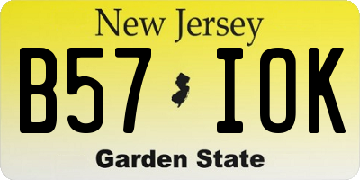 NJ license plate B57IOK