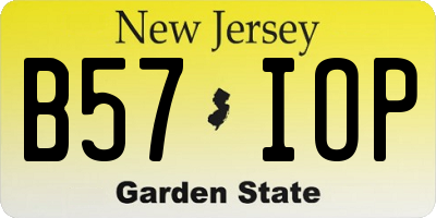 NJ license plate B57IOP