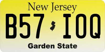 NJ license plate B57IOQ