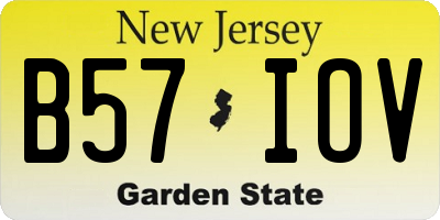 NJ license plate B57IOV