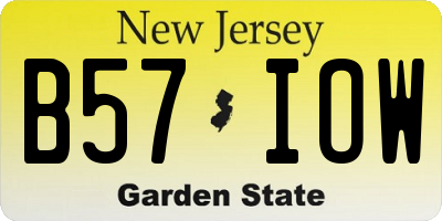 NJ license plate B57IOW