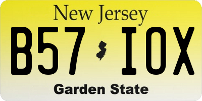NJ license plate B57IOX