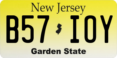 NJ license plate B57IOY