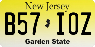 NJ license plate B57IOZ