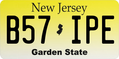 NJ license plate B57IPE