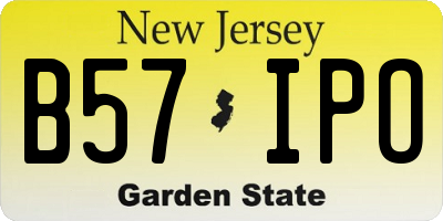 NJ license plate B57IPO