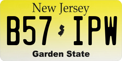 NJ license plate B57IPW