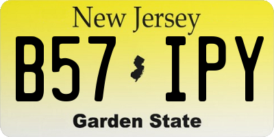 NJ license plate B57IPY